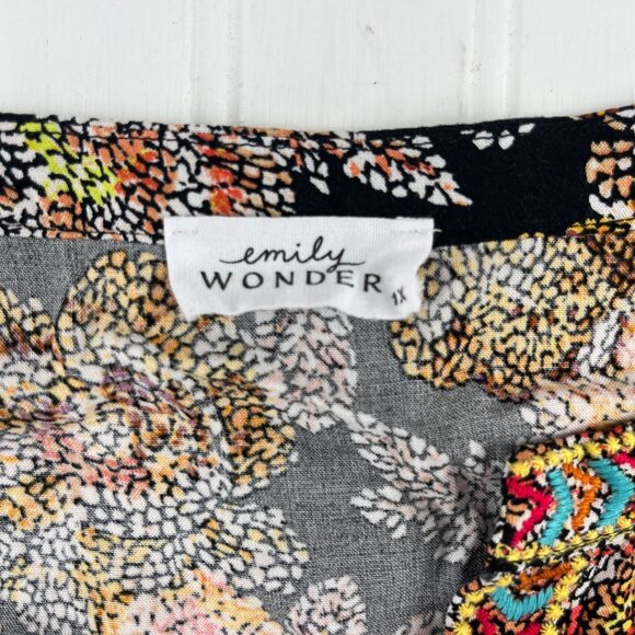 Emily Wonder Womens Plus Size 1X Floral Boho Top - Picture 2 of 5